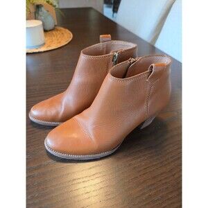 Madewell Billie Boot Leather Ankle 7.5 Cognac Tan Classic Heritage Minimalist